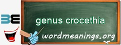 WordMeaning blackboard for genus crocethia